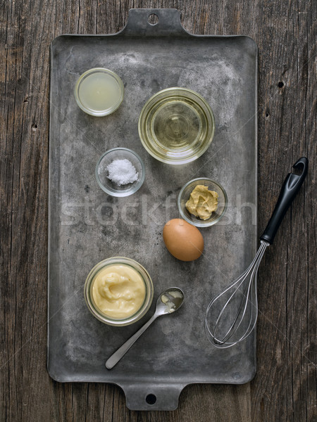 Rústico caseiro maionese ingrediente comida Foto stock © zkruger