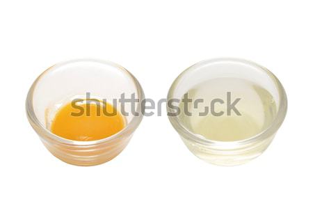 Tojás fehér tojássárgája közelkép tyúk tojások Stock fotó © zkruger