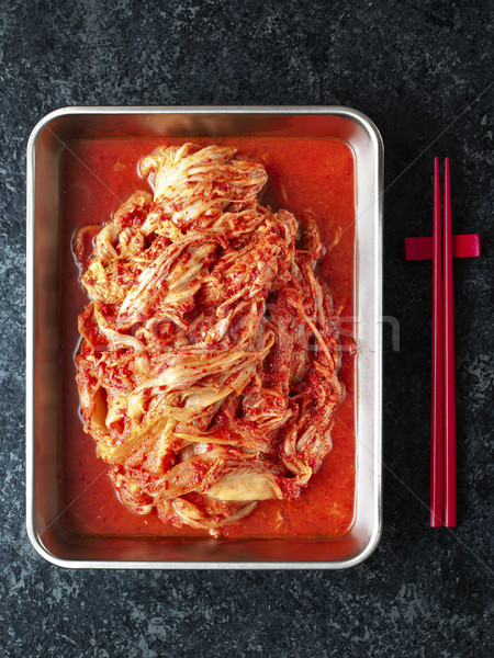 rustic korean fermented cabbage kimchi Stock photo © zkruger
