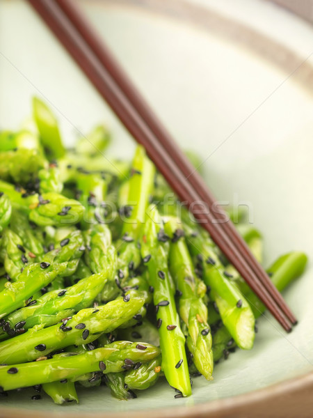 Spárga közelkép keverés sült ázsiai főzés Stock fotó © zkruger