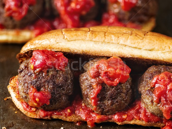 rustic american italian meatball sandwich Stock photo © zkruger