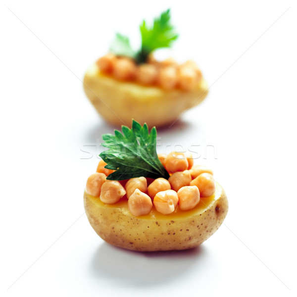 Gebacken Kartoffeln Essen Gemüse Kartoffel Stock foto © zkruger