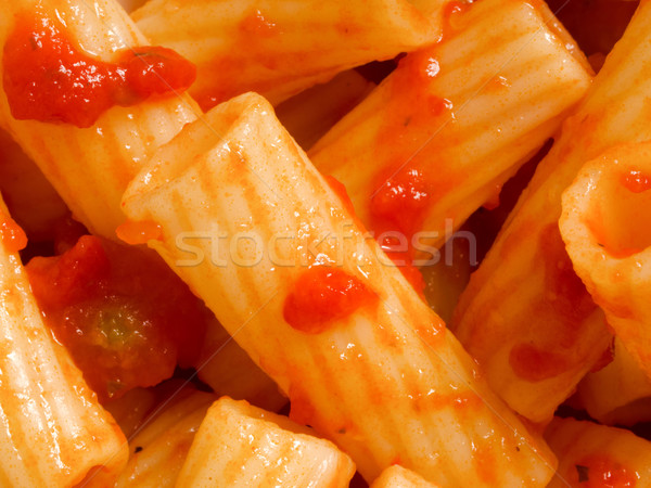 maccheroni pasta in tomato sauce food background Stock photo © zkruger