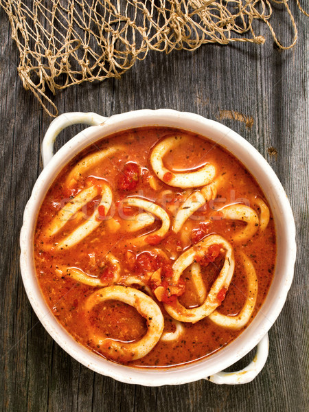 rustic italian calamari seafood soup Stock photo © zkruger