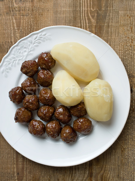 rustic swedish meatball and potato Stock photo © zkruger