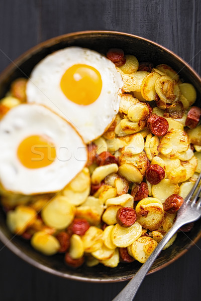rustic sausage hash breakfast Stock photo © zkruger
