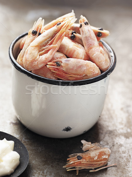 rustic english pub grub pint of prawns Stock photo © zkruger