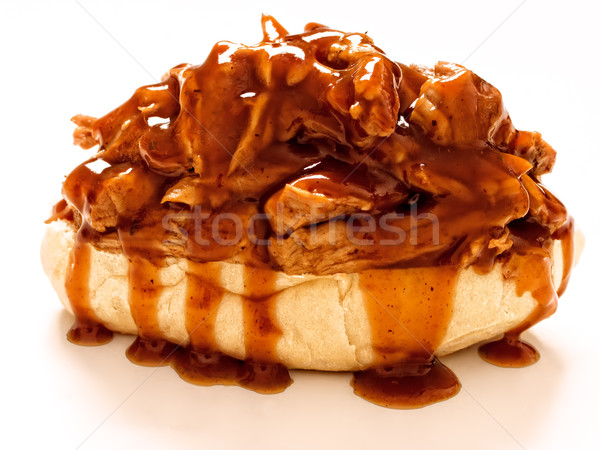 american barbecue pulled pork sandwich Stock photo © zkruger