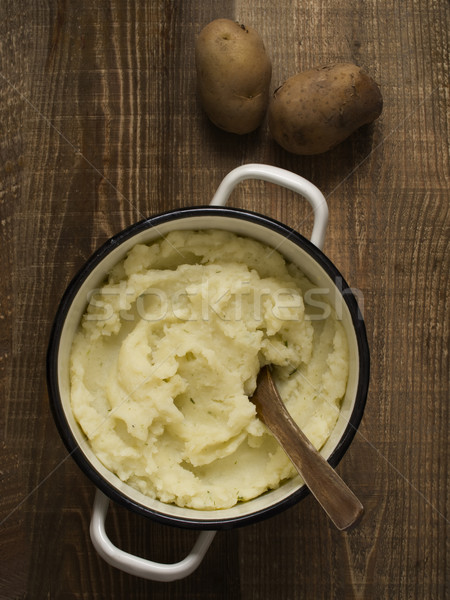 Stock photo: pot of rustic mash potato