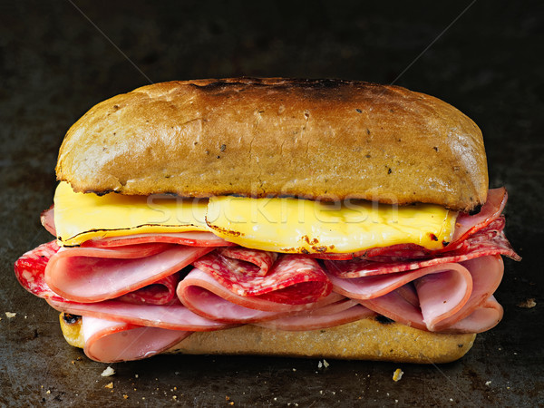 rustic deli cold cuts sandwich Stock photo © zkruger