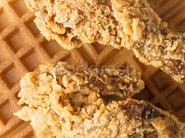 rustic southern american comfort food chicken waffle Stock photo © zkruger