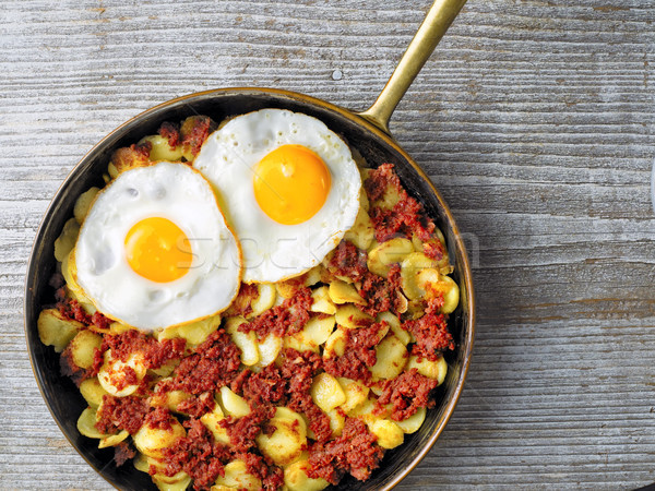 rustic corned beef hash Stock photo © zkruger