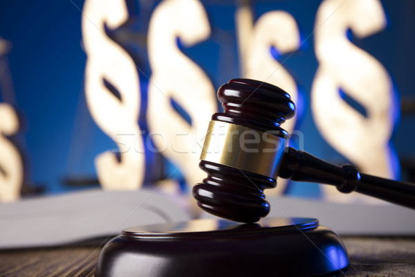 法 法槌 規模 正義 老 木桌 商業照片 © zolnierek