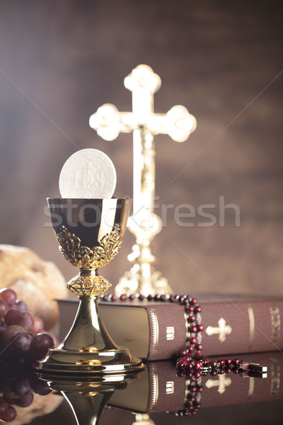 Catholique religion bible croix or Photo stock © zolnierek