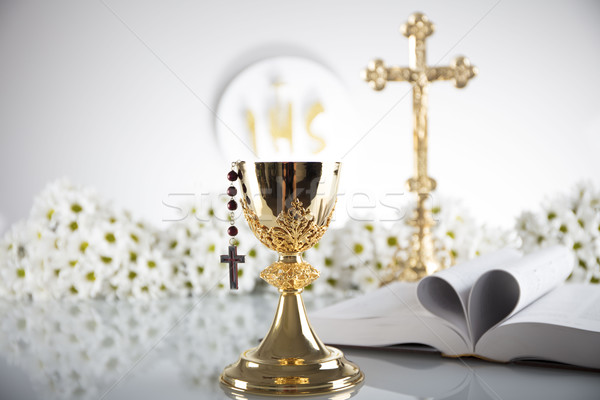 Primeiro comunhão católico religião crucifixo Foto stock © zolnierek