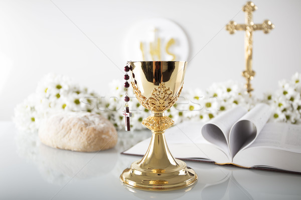 Primeiro comunhão católico religião crucifixo Foto stock © zolnierek
