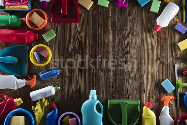 Printemps variété coloré maison produits de nettoyage rustique [[stock_photo]] © zolnierek