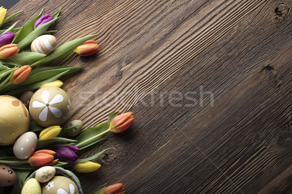 イースター 花束 チューリップ イースターエッグ カラフル ぼけ味 ストックフォト © zolnierek