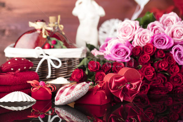 Dag harten rozen symbolen valentijnsdag glas Stockfoto © zolnierek