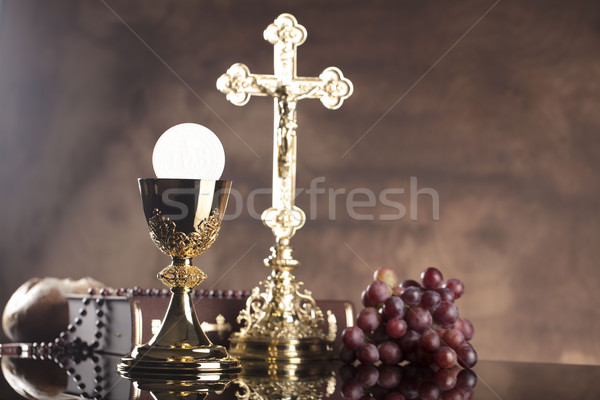 Catolic religie Biblie trece aur Imagine de stoc © zolnierek
