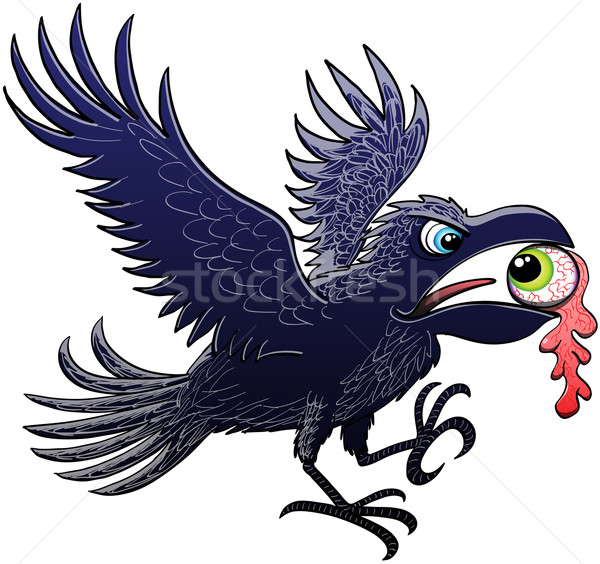 Varjú lop szemgolyó gonosz holló szárnyak Stock fotó © zooco