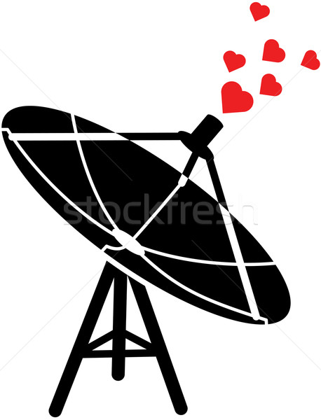 Telekommunikáció antenna hullámok szeretet sziluett piros Stock fotó © zooco