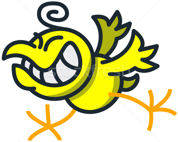 Funky kurczaka skoki cool żółty Zdjęcia stock © zooco