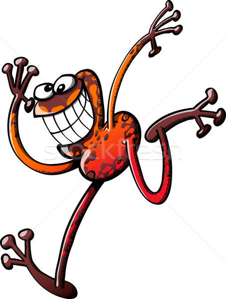 Poisonous orange frog jumping enthusiastically Stock photo © zooco