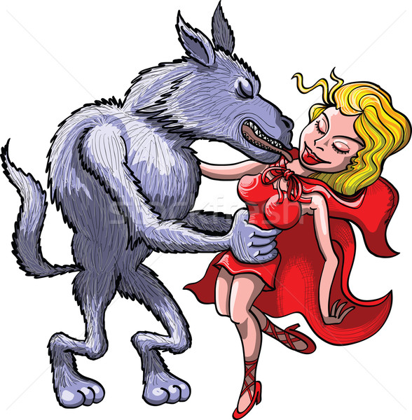 Wolf Kissing Red Riding Hood Stock photo © zooco