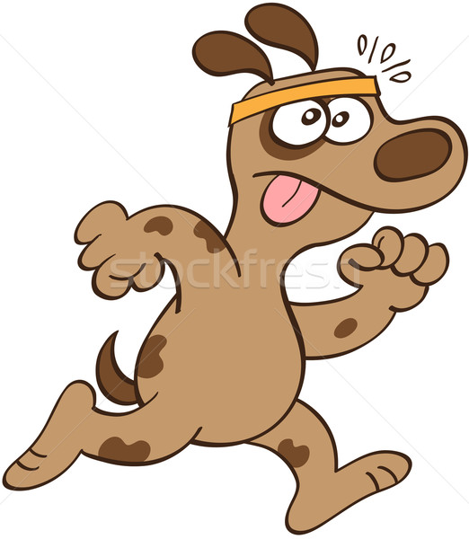 Perro ejecutando sentimiento cansado rechoncho perro marrón Foto stock © zooco