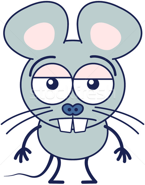 Stock photo: Cute mouse feeling apathetic