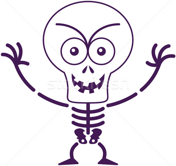 Mischievous Halloween skeleton posing and smiling maliciously Stock photo © zooco
