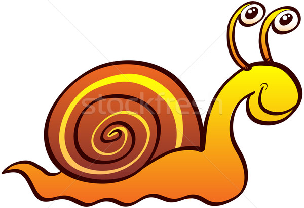 Stock photo: Cool snail smiling and crawling