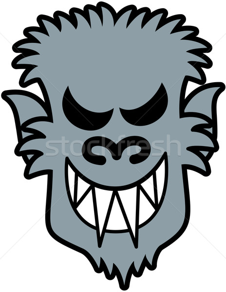 Méchant halloween loup-garou effrayant visage dents Photo stock © zooco