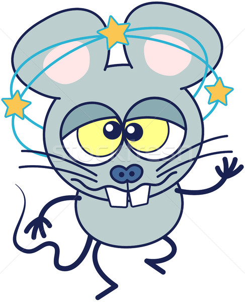Cute mouse feeling extremely dizzy Stock photo © zooco