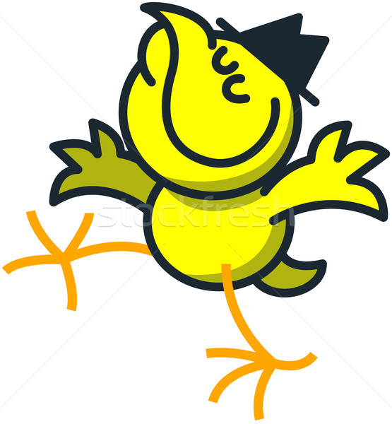 Stock photo: Cool yellow chicken acting