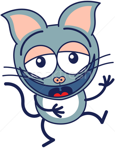 Cute chat gris rire style [[stock_photo]] © zooco