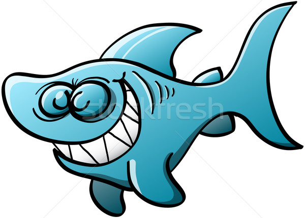 Blue shark grinning mischievously Stock photo © zooco