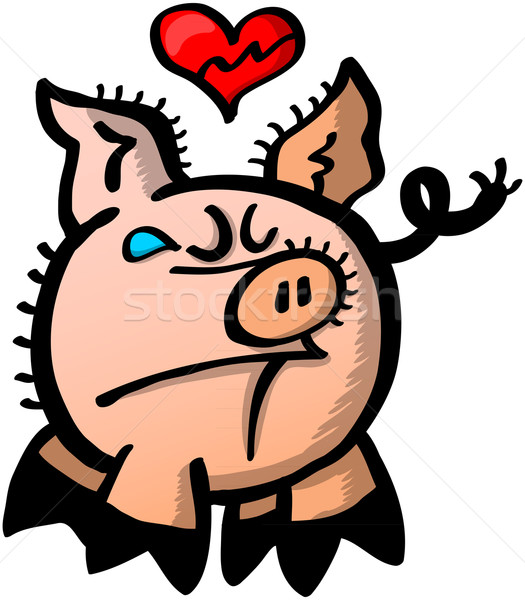 Broken hearted pig Stock photo © zooco