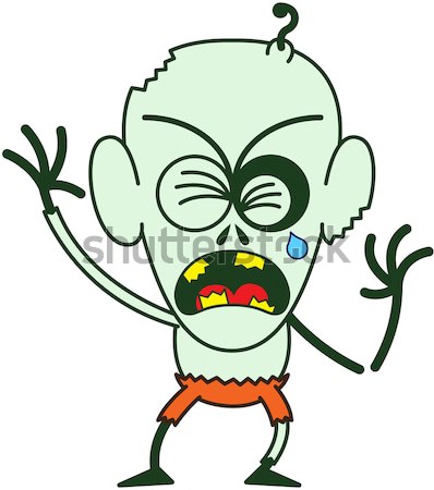 Halloween Frankenstein clenching his eyes and crying Stock photo © zooco