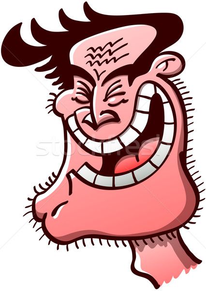 Onbeleefd man lachend slechte vent gezicht Stockfoto © zooco