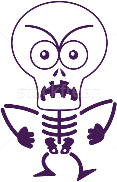 Angry Halloween skeleton feeling furious and protesting Stock photo © zooco
