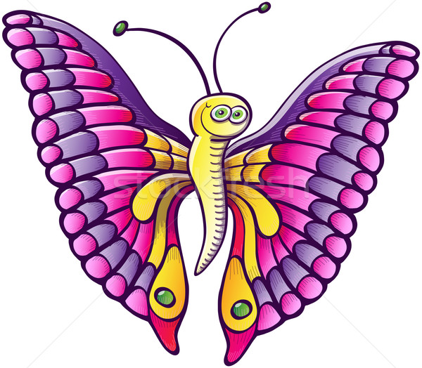 Colorful butterfly posing and smiling Stock photo © zooco