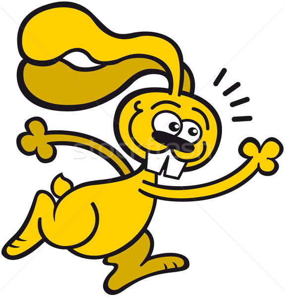 Funny rabbit running in a clumsy way Stock photo © zooco