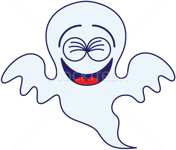 Halloween ghost laughing enthusiastically Stock photo © zooco