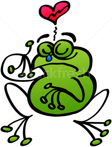 Green frog suffering for love Stock photo © zooco