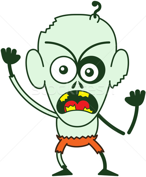 Furious Halloween zombie protesting energetically Stock photo © zooco