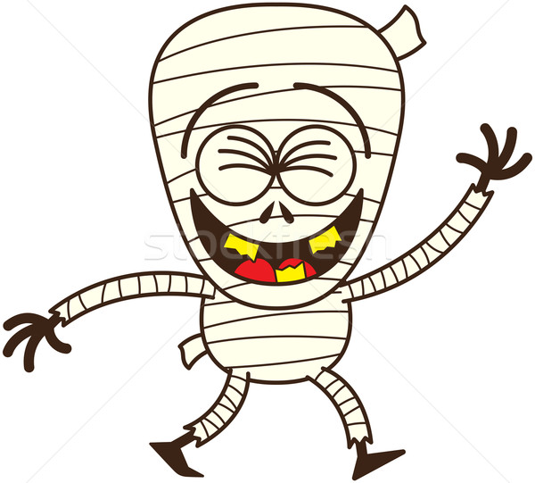 Funny Halloween mummy laughing enthusiastically Stock photo © zooco