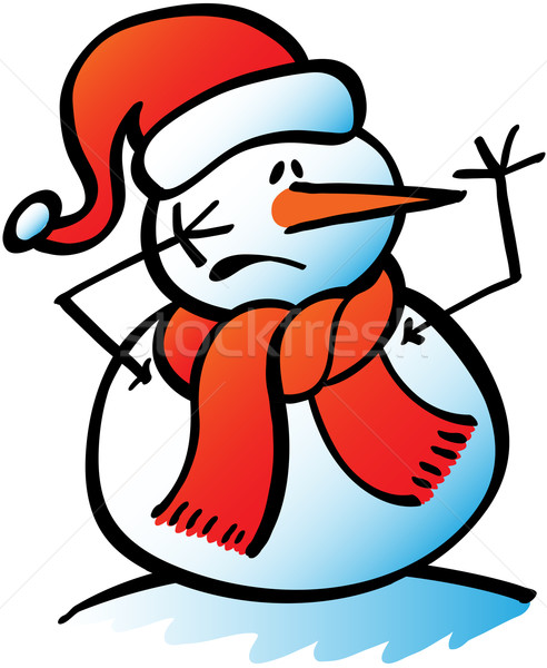 Bezorgd christmas sneeuwpop grappig Stockfoto © zooco