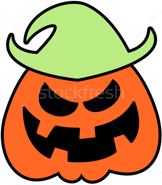 Ondeugend halloween vogelverschrikker scary oranje Stockfoto © zooco